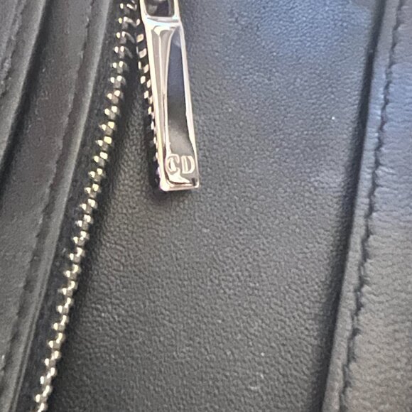 $1495 Authentic DIOR by CHRISTIAN DIOR Made in ITALY Unisex Black Leather Wallet - Picture 10 of 12